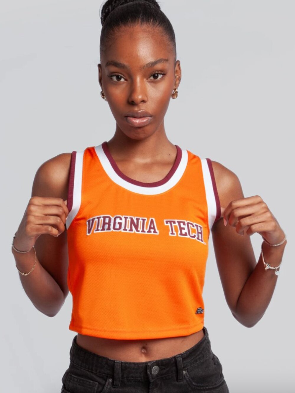 Hype and Vice Women's Virginia Tech University Basketball Cropped Jersey size L